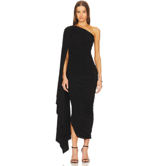 Norma Kamali Diana Gown with Sleeve in Black – NWT Size Small - Picture 1 of 5